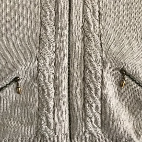 St.John Sport Hoodie Cadigan L Wool Silk Cashmere - Picture 4 of 11